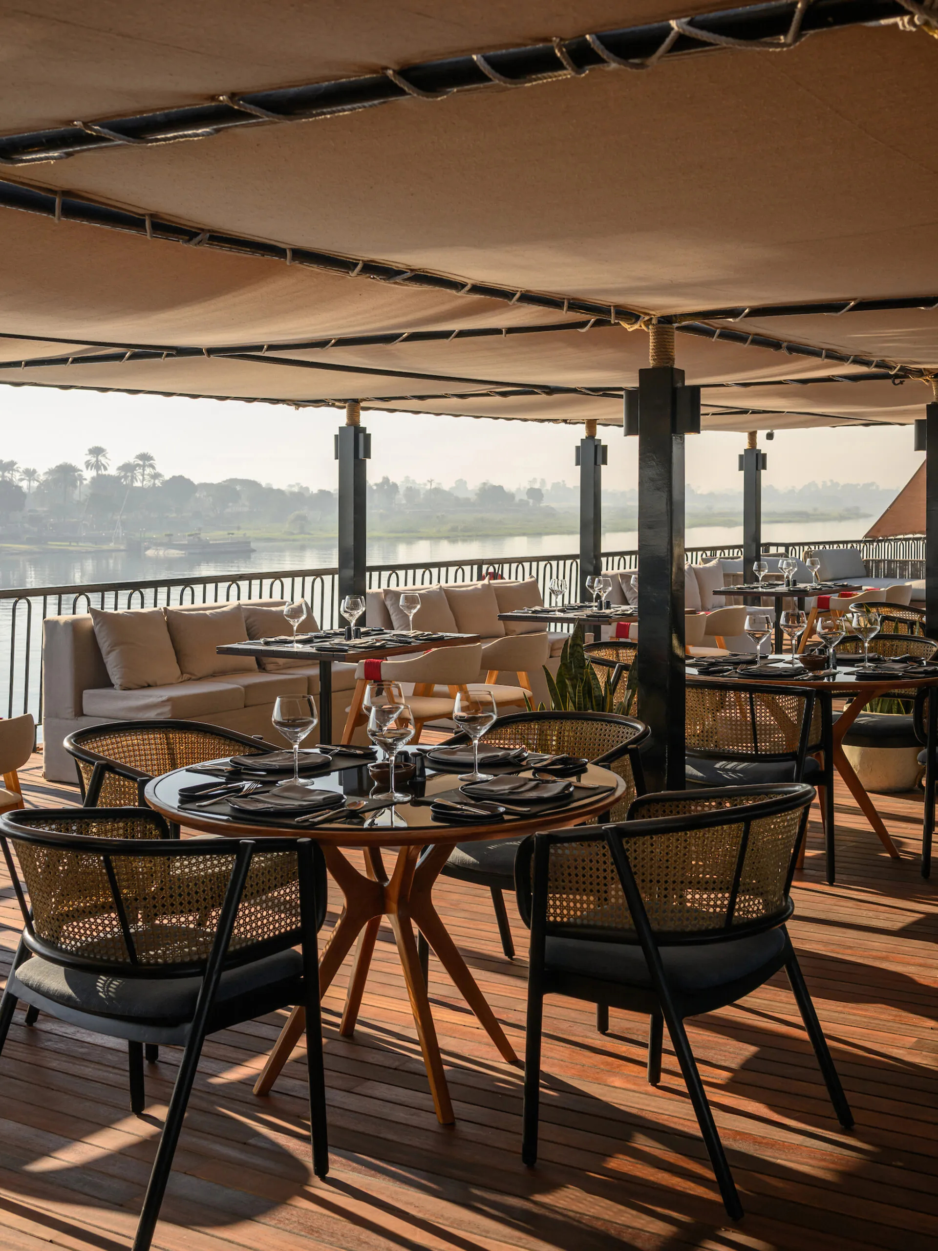 Sun deck of the Le Fayan Suites Nile Cruise Nile cruise